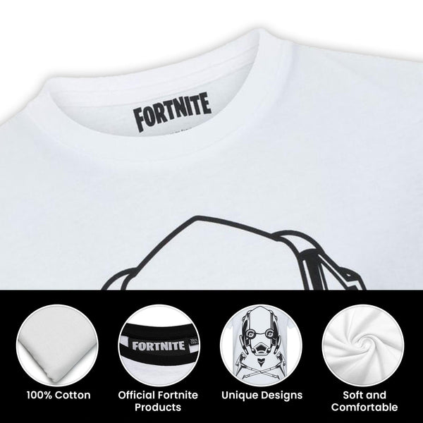 Fortnite Sky Stalker White Gaming Cotton T-Shirt Sizes 10-16 Years (10 Years)