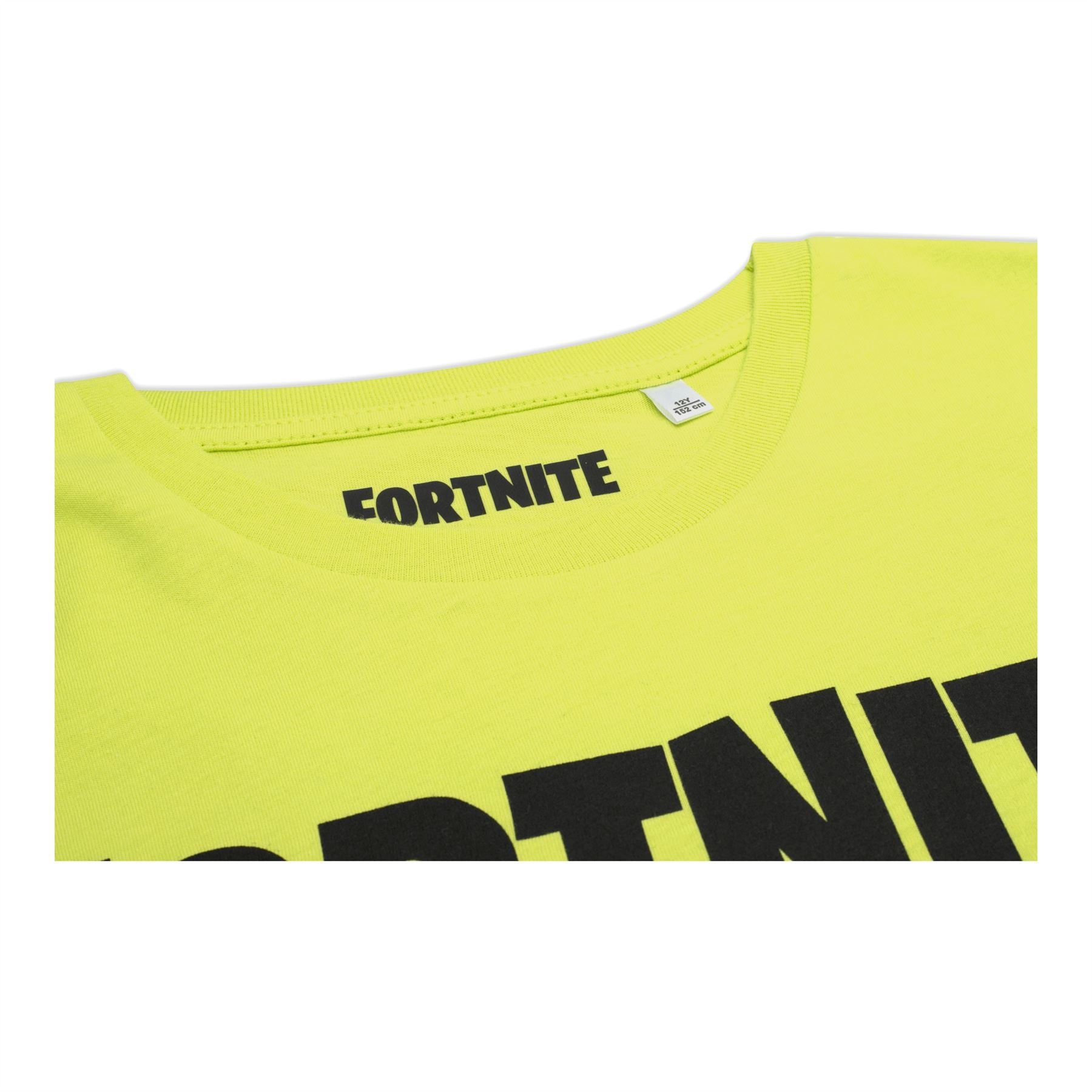 FORTNITE | LOGO | Lime Green | Short Sleeved | Unisex Kids | Crew | Gaming Cotton T-Shirt Sizes 10 - 16 Years