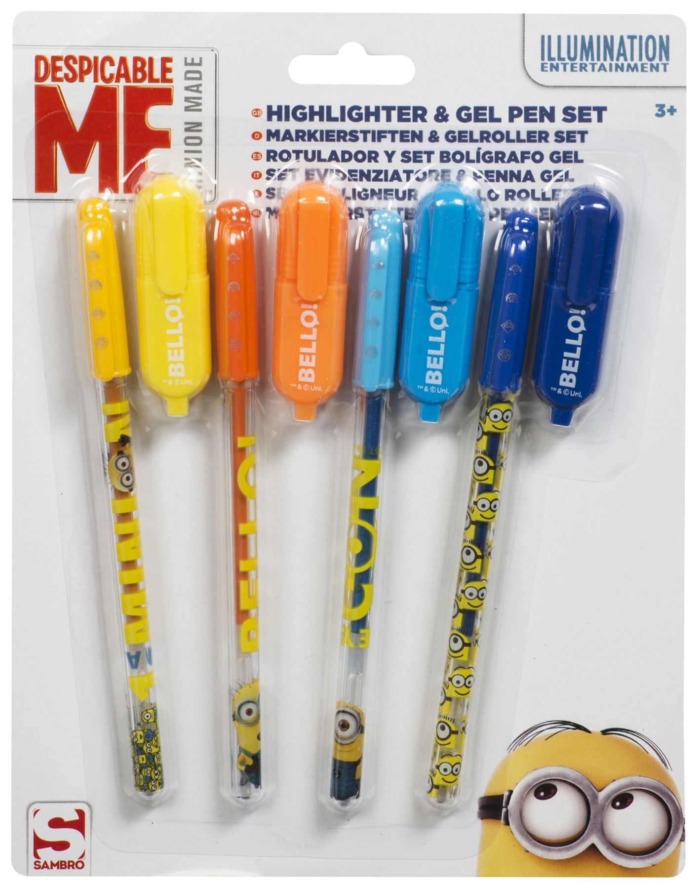 MINIONS | Gel Pens and Highlighter Set | MINION Pen Set | Perfect for School