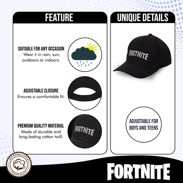Fortnite Baseball Cap – Adjustable Kids Gaming Hat