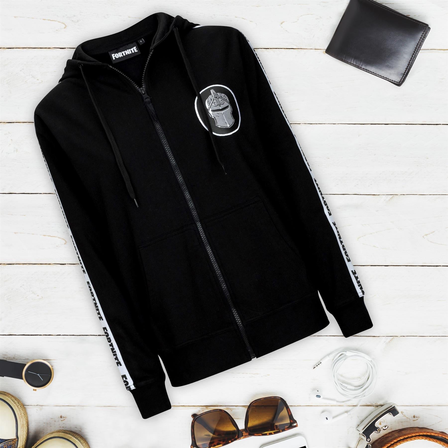 Official Fortnite Adult Black Knight Zipped Hoodie – Long-Sleeve Unisex Gaming Jacket – Sizes S-XL