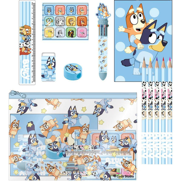Bluey School Stationery Set 12 Items with Zipped Case