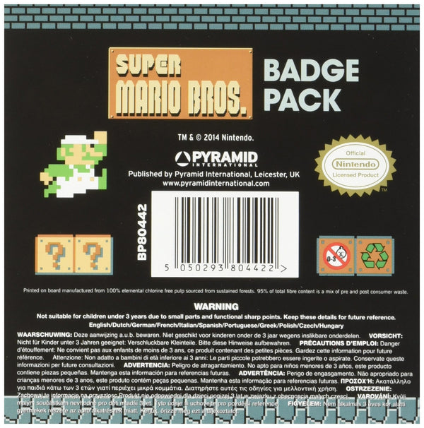 Super Mario Bros Retro Badge Pack – 5 Badges
