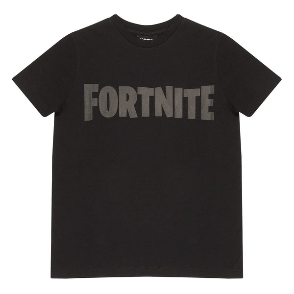 Fortnite Logo Boys T-Shirt Black/Black Xbox PS4 PS5 Switch Kids