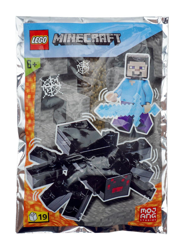 Lego Minecraft: Steve Minifigure with Pickaxe and Spider