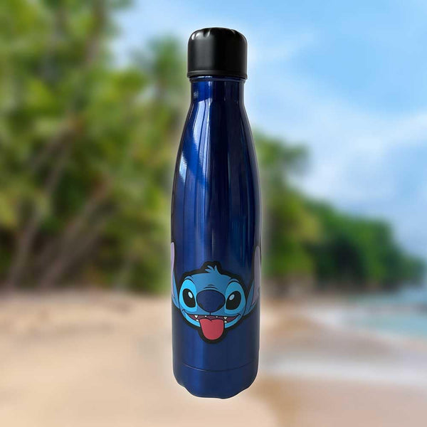 Disney Stitch Stainless Steel Water Bottle - 500ml Insulated Dark Blue Drinkware