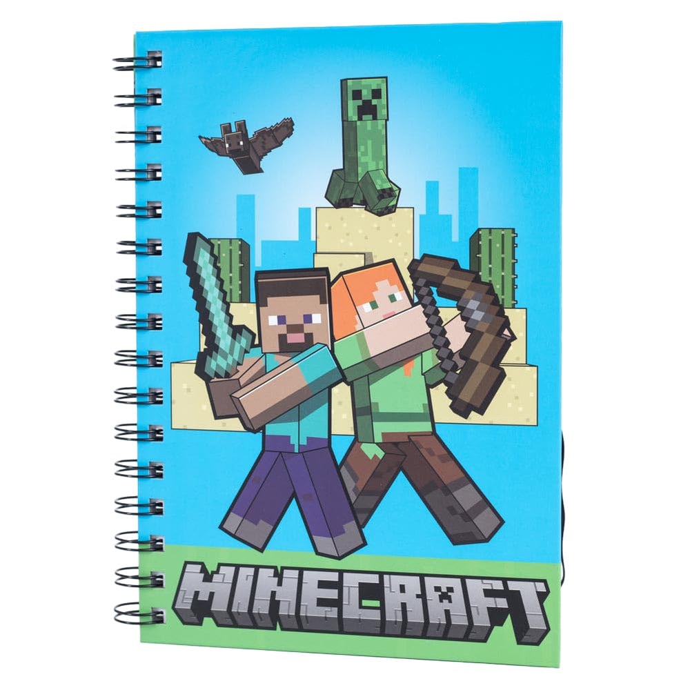 Minecraft Steve & Alex Creative Spirit Notebook - A5 Spiral Bound Note Book