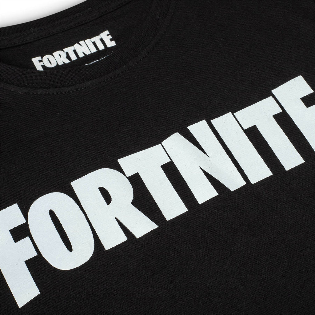 FORTNITE | LOGO | Black & White | Short Sleeved | Unisex Kids | Crew | Gaming Cotton T-Shirt Sizes 10 - 16 Years