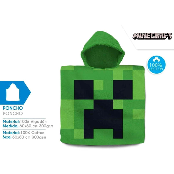 SRV Hub Minecraft Beach Towel for Kids 120x60cm Bath Towel Hooded Poncho Swimming