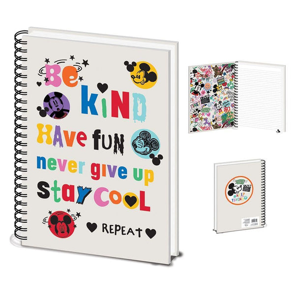 Disney Teenage Angst Mickey Mouse A4 Wirebound Notebook (One Size) (Multicolored)