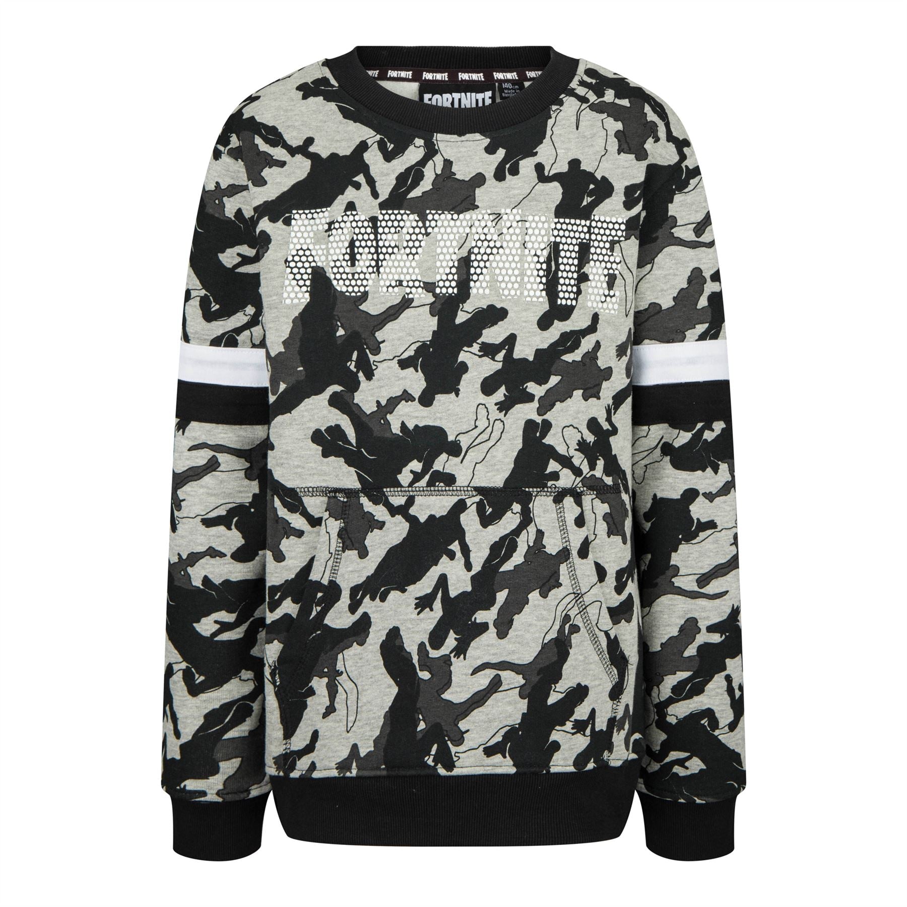 FORTNITE | Kids Sweatshirt | Fortnite Camo Sweater | Grey | Ages 5-14 Years
