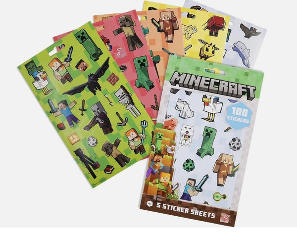 Ultimate Minecraft 100-Piece Sticker Set - 5 Vibrant Sticker Sheets for Creative
