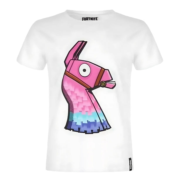 Fortnite Llama Short Sleeved Gaming T-Shirt White Grey Cotton Crew Neck Unisex