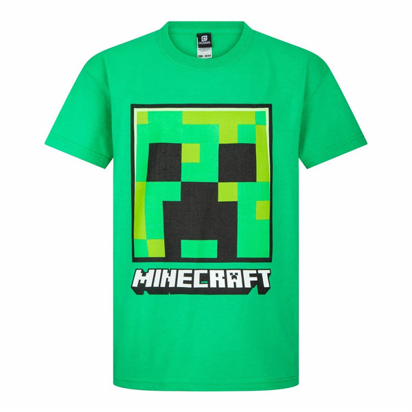Minecraft Creeper face Kids Green T-Shirt
