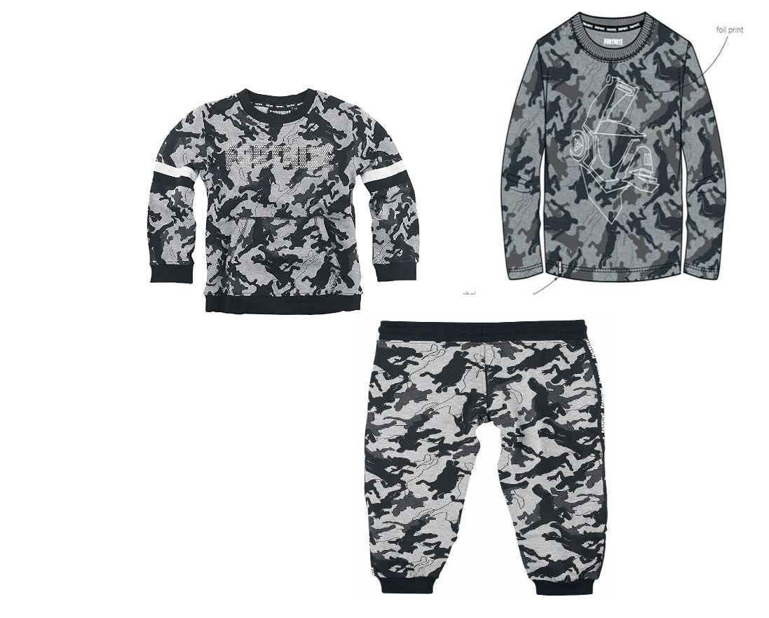 FORTNITE | CAMO LOGO| Grey Gaming Cotton Fortnite Tracksuit Sizes 7-14 Years
