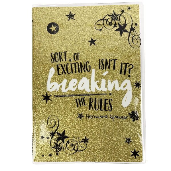 Official Harry Potter: Hermione Gold Glitter Breaking The Rules A5 Notebook