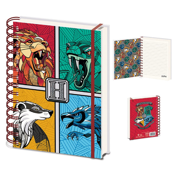 Harry Potter Stand Together A5 Spiral Notebook 4 Houses Kids Licensed Collectible