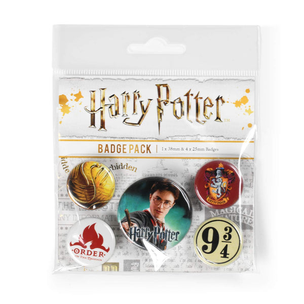 Harry Potter - Gryffindor - Badge Set - Pack of 5 Colourful Badges