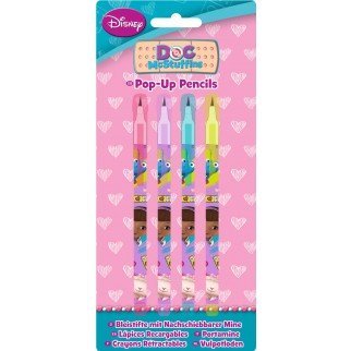 Disney - Doc McStuffins Pack Of 4 Pop Up Pencils by Sambro