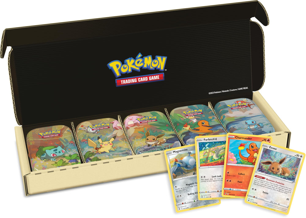 Pokémon TCG: Kanto Friends Mini Tin 5-Pack Bundle (10 Booster Packs 5 Coins 5 Art