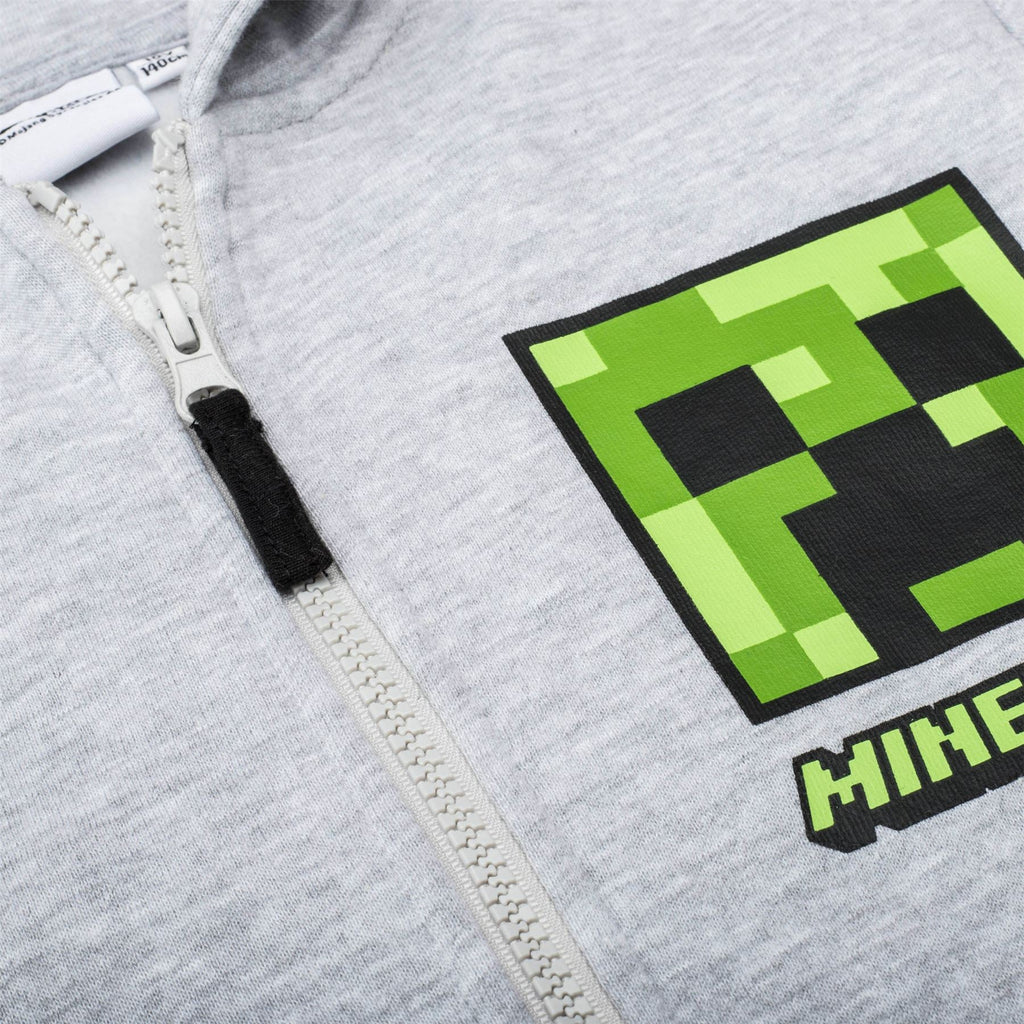 Minecraft Grey Youth Hoodie 128 cms AGE 8