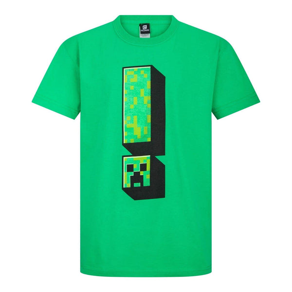 Minecraft Creeper Exclamation Green Kids T-Shirt