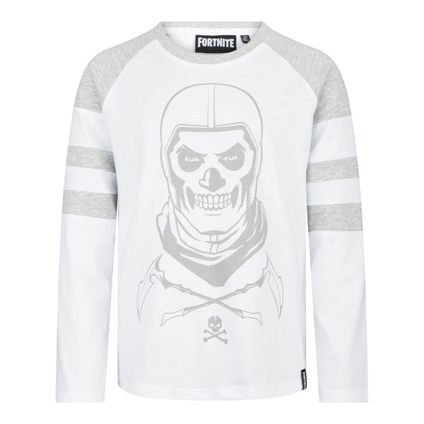 Fortnite White Skull Long Sleeved Gaming T-Shirt Ages 10-16 Years (14 Years)