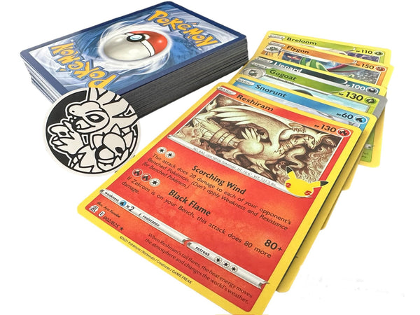 Pokémon Bundle of 50 Pokemon Cards with Game Coin