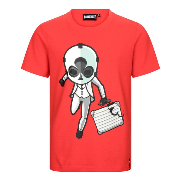 Fortnite Short Sleeve Business Man Red Crew Neck Unisex Youth T-Shirt Red 11-12