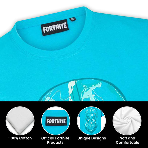 Fortnite Skull Trooper T Shirt Blue