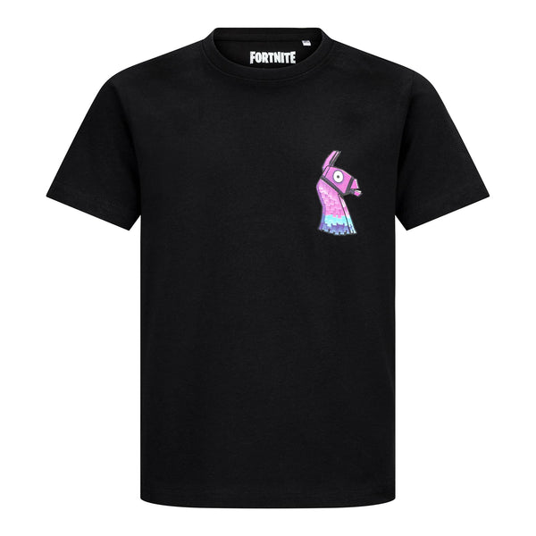 Fortnite Llama Logo T-Shirt - Black Cotton Unisex Youth Tee Official Gaming