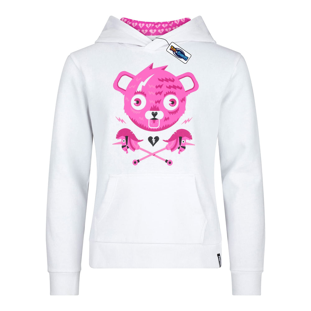 epic games Fortnite Girls Hoodie Pink Bear White (14 Years)