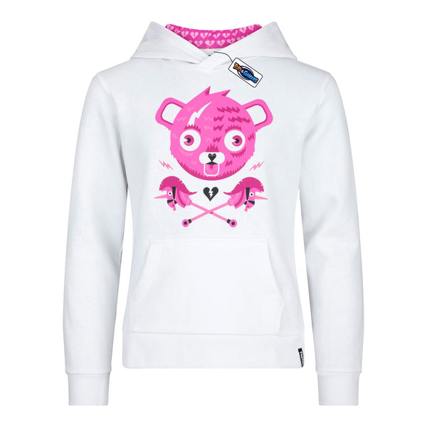 epic games Fortnite Girls Hoodie Pink Bear White (14 Years)
