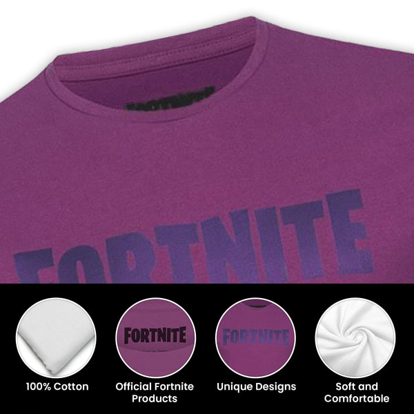 Fortnite Skull Trooper Blue Short Sleeved Unisex Kids Crew Gaming Cotton T-Shirt