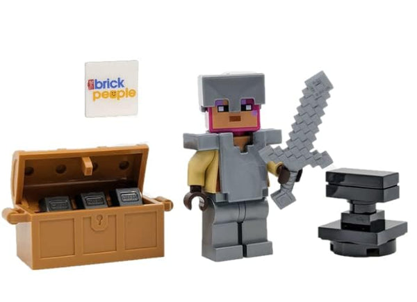 Lego Minecraft Knight Minifigure with Chest & Anvil - Foil Pack Accessories Ages