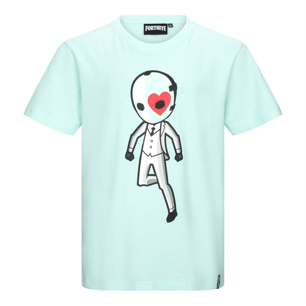 Fortnite Short Sleeve Crew Neck Wild Heart Aqua T-Shirt Ages 10-16 (UK Age 15