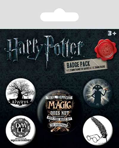 Harry Potter Symbols Badge Pack – 5 Badges (Multicoloured)