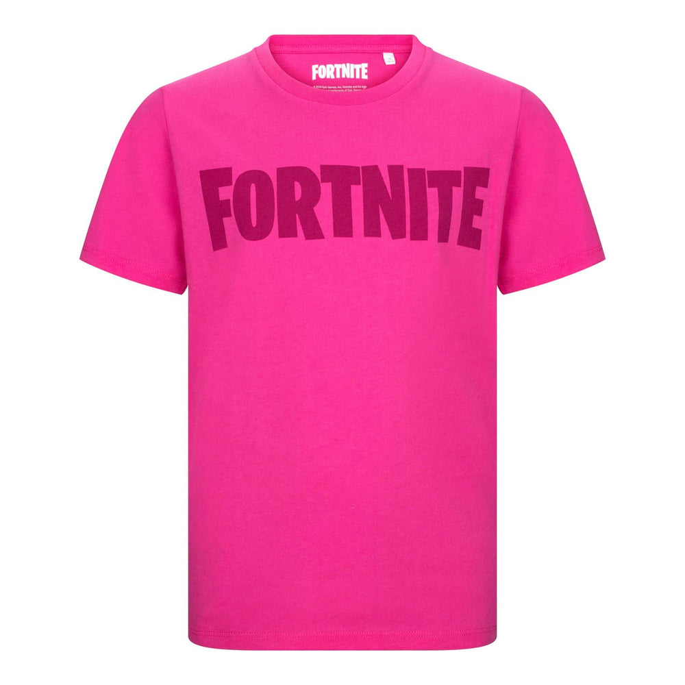 Fortnite Logo Pink Short Sleeved Unisex Kids Crew Gaming Cotton T-Shirt Sizes