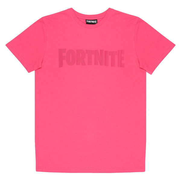 Fortnite Text Logo T-Shirt Girls 7-15 Years Pink Official Merchandise