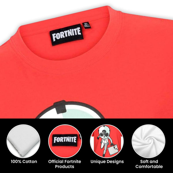 Fortnite Wild Card T Shirt Blue Grey Red Cotton Short Sleeve Tee Battle Royale