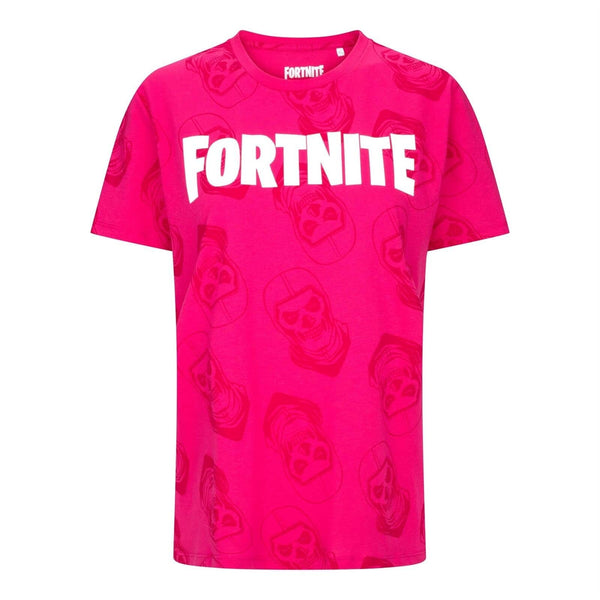 Fortnite Skull Trooper Blue Short Sleeve Unisex Kids Crew T-Shirt Cotton