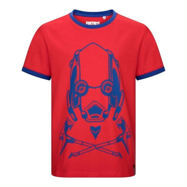 Fortnite The Sky Stalker T-Shirt Red Unisex Cotton Gaming Tee Official Ages 9-14