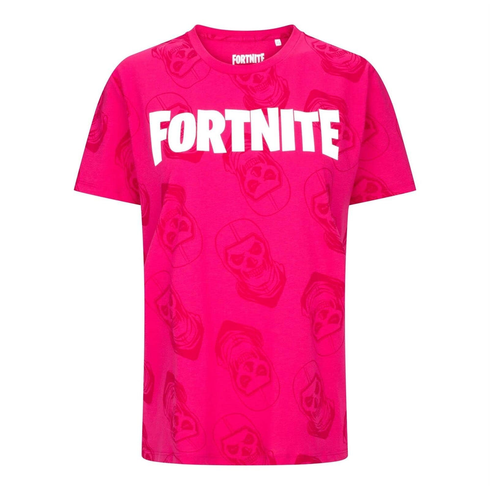 Fortnite Skull Trooper Blue Short Sleeved Unisex Kids Crew Gaming Cotton T-Shirt