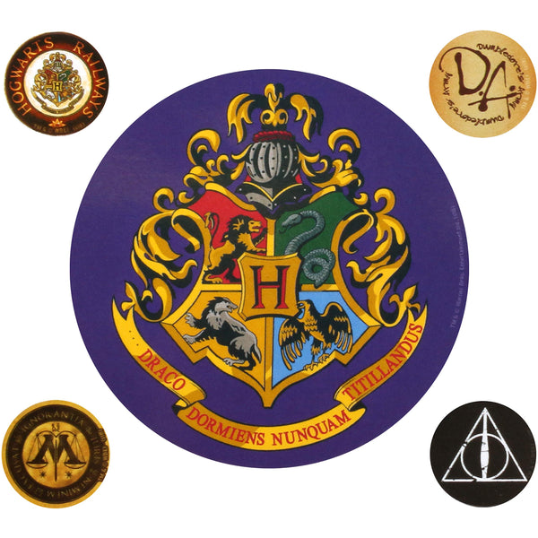 Harry Potter 5pc Hogwarts Vinyl Stickers (75mm & 20mm) Thick PVC Decorative Decals