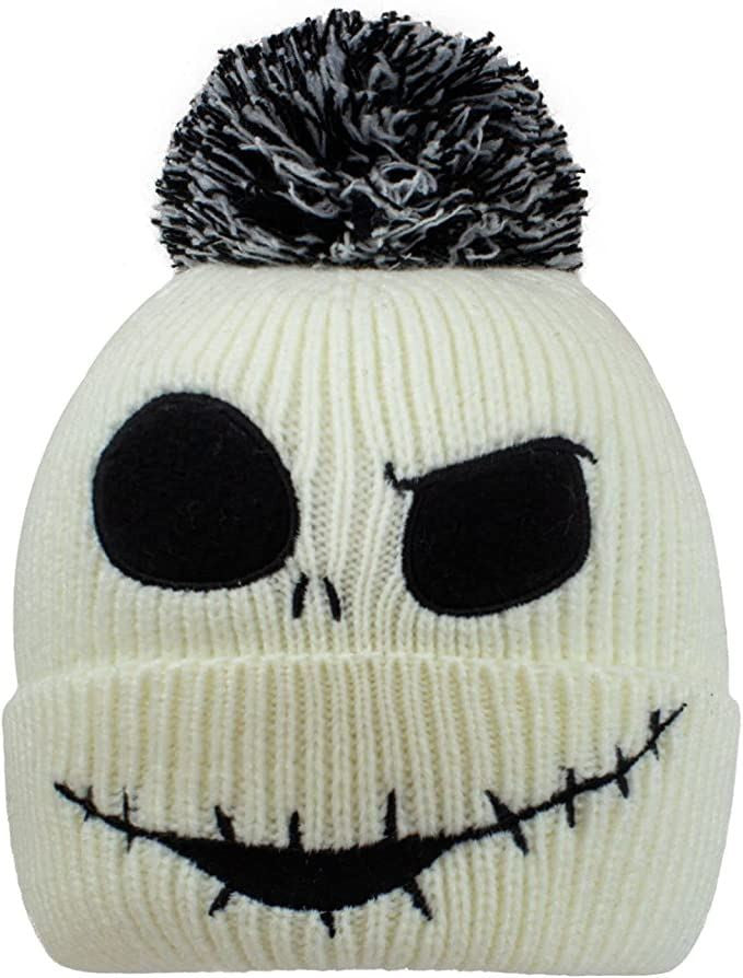 {"en":"Nightmare Before Christmas Beanie Jack Face Cream White One Size"}