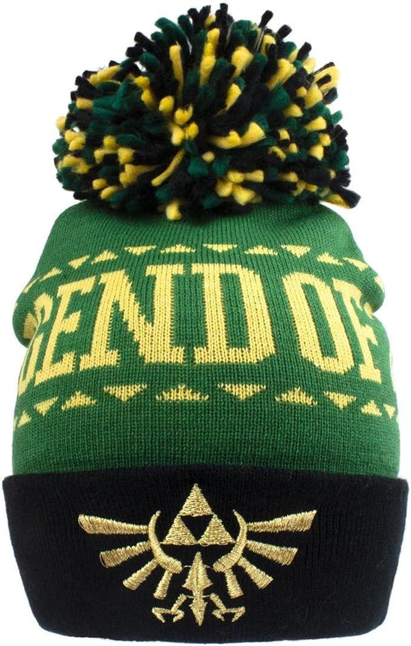 The Legend of Zelda Triforce Beanie – Black & Green, One Size