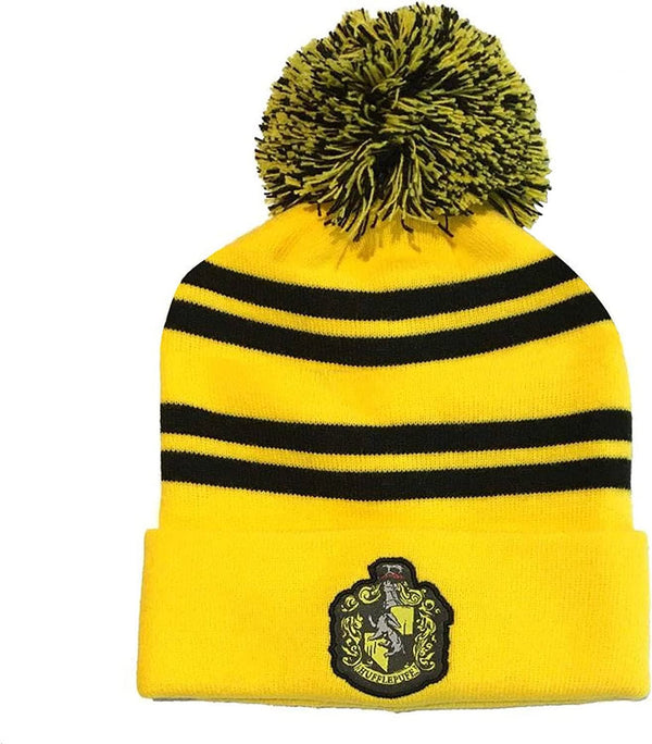 Harry Potter House Beanie Hat Hufflepuff Badge Unisex One Size