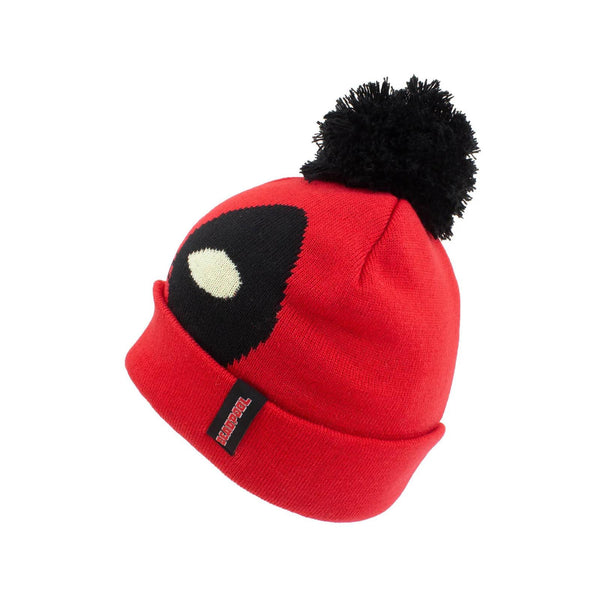 Deadpool Red Knitted Face Marvel Comics Pom Top Beanie Unisex One Size